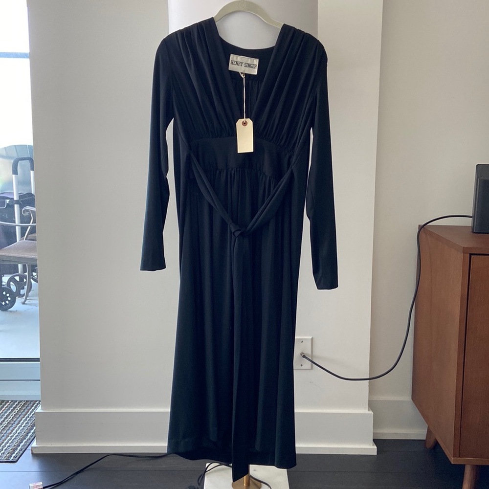 Vintage, never worn (by me) black wrap dress. Beautiful. Size 10